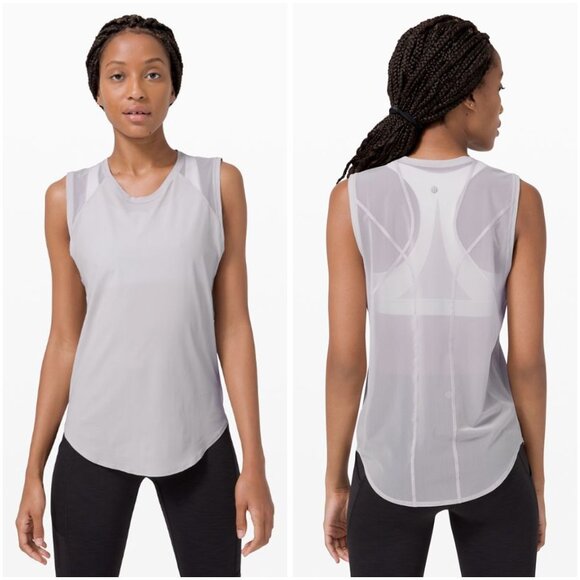 Lululemon Airy Breakaway Tank in Light Gray Purple Size 4/6 - Picture 1 of 5